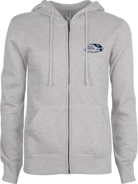 Saint Anselm ENZA Ladies Fleece Full Zip Hoodie Athletic Mark Hawk Head - ONLINE ONLY