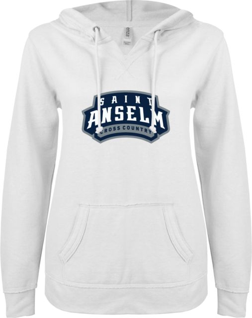 Saint Anselm ENZA Ladies V Notch Raw Edge Fleece Hoodie Cross Country - ONLINE ONLY
